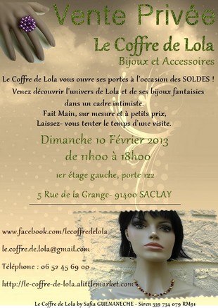 Fabrication et vente de bijoux et d'accessoires Fait Main