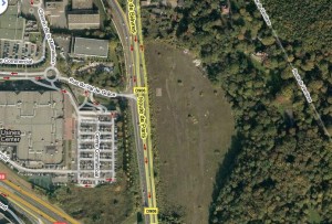 Terrain où les Roms se sont installés sur la commune de Bièvres et de Châtenay-Malabry