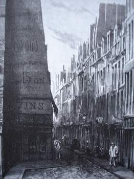 La rue Trousseau en 1884,  à l'angle de la rue du faubourg Saint-Antoine